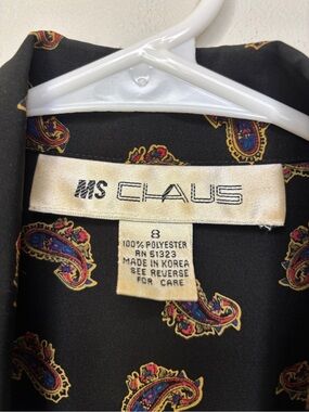 MS Claus Black Paisley Blazer